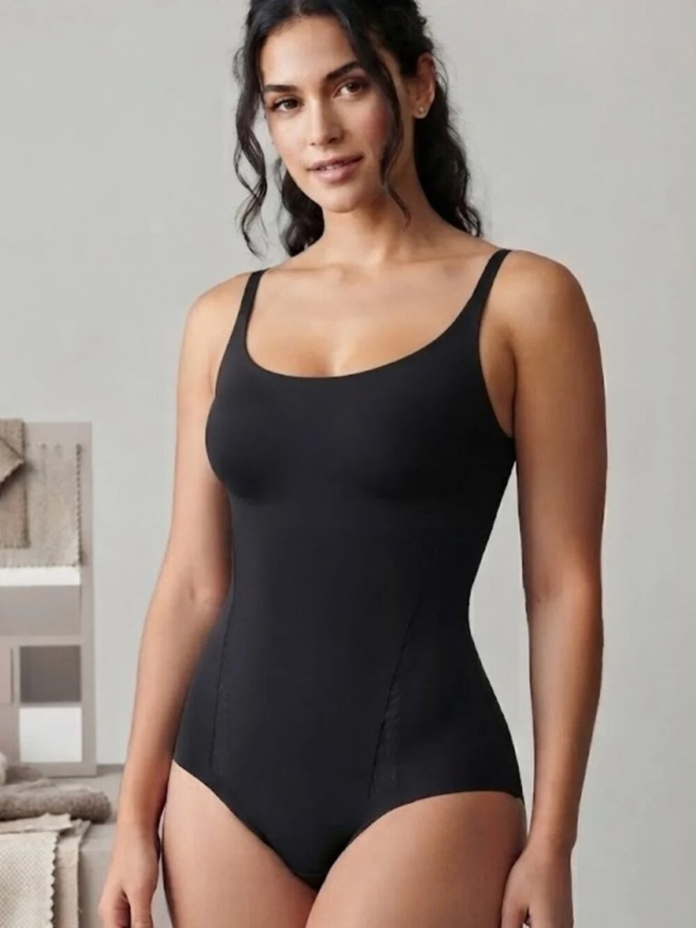 Maidenform Shaping Bodysuit Size S Black Seamless Body Shaper Slimming Control